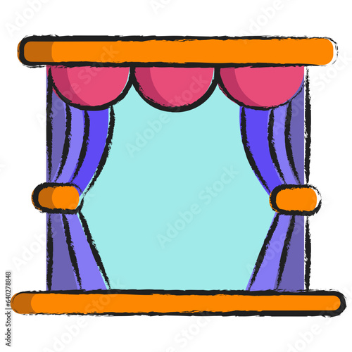 Hand drawn auditorium stage icon