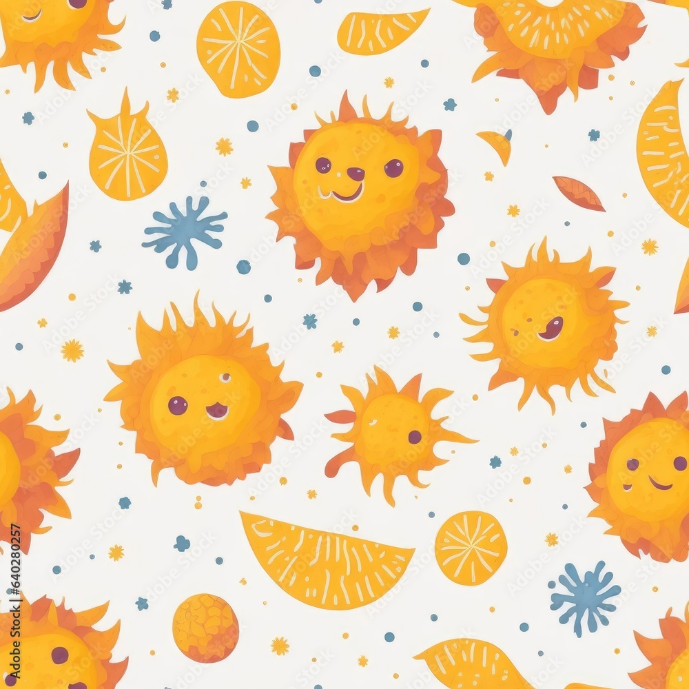 Children's wallpaper with food. Generatine AI