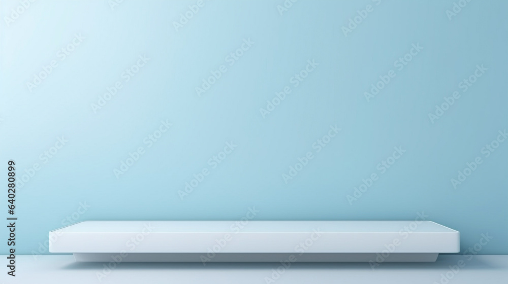 product setup on blue background