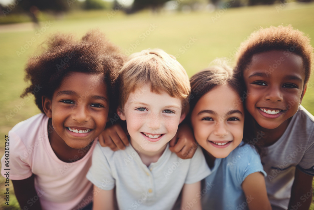 A Heartwarming Portrait Capturing A Group Of Diverse Cheerful And