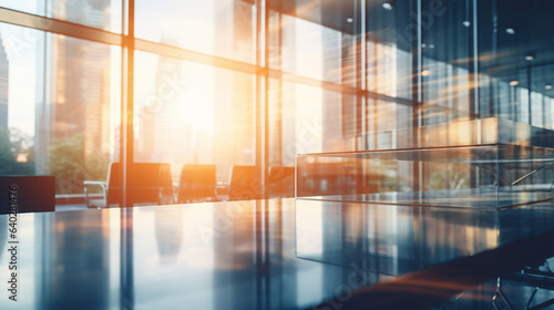 interior of modern office, blurred background