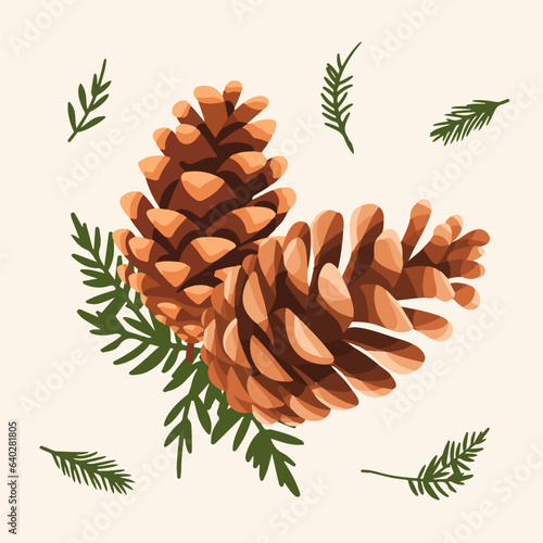 Pine cones surrounded by fall leaves