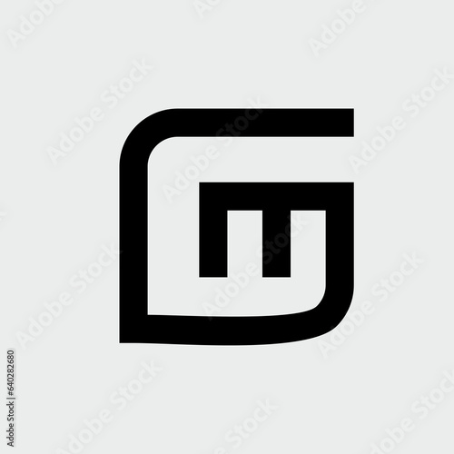 GM simple initial logo design.