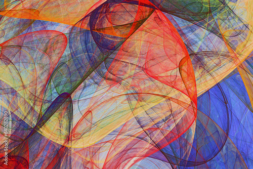 computer graphics illustration - abstract background of colorful fluttering veils