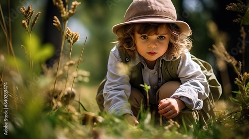 little child in a field