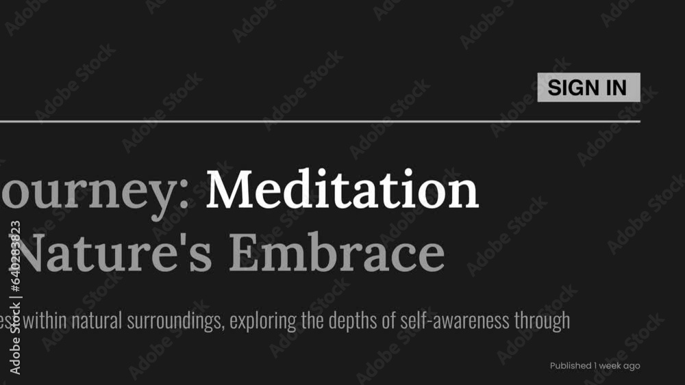 'Meditation' mention on headlines of FAKE online news publications (black background) 'Meditation' mention on headlines of FAKE online news publications (black background)
