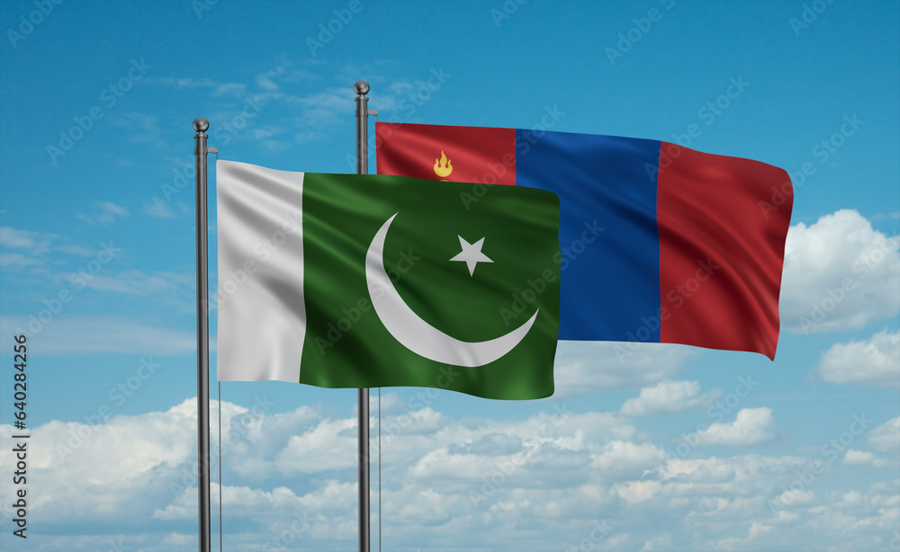 Mongolia and Pakistan flag Mongolia and Pakistan flag