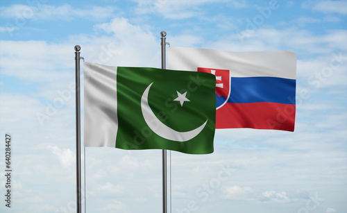 Canvas Print Slovakia and Pakistan flag