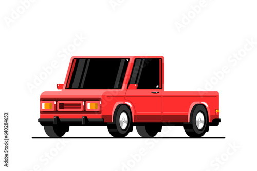 Pickup truck on isolated background  Vector illustration.