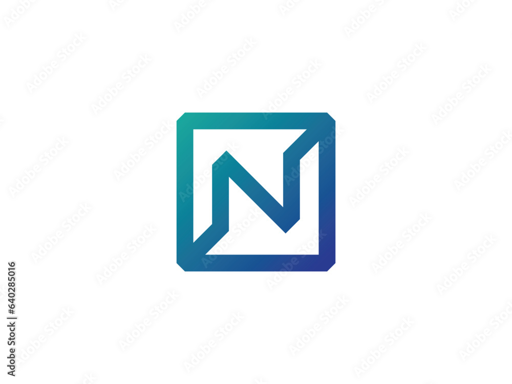 modern letter N square logo design modern letter N square logo design