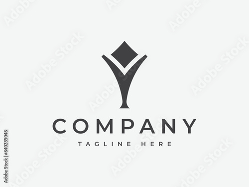 abstract people youth letter Y monogram logo design