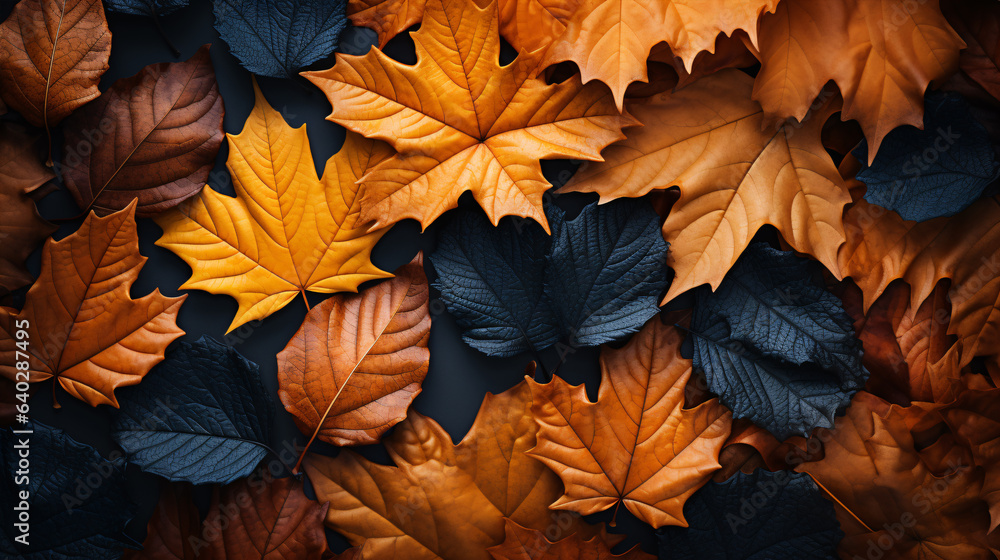 Red, Black and Orange Autumn Leaves Background. Red, Black and Orange Autumn Leaves Background.
