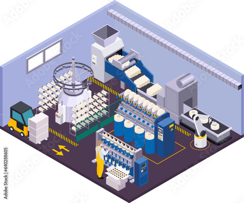 Textile Industry Isometric Composition