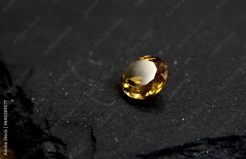 Yellow gemstones in macro photography. Close up Yellow gemstones in macro photography. Close up