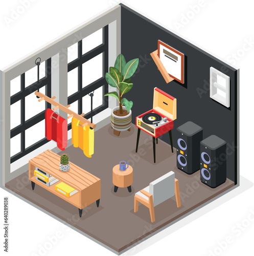 Shop Room Interior Composition