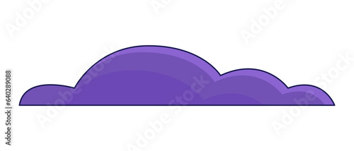 Fluffy cloud flat line color isolated vector object. Floating cloud in the sky. Editable clip art image on white background. Simple outline cartoon spot illustration for web design
