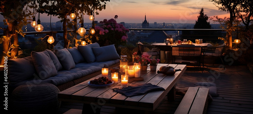 Terrace with lights. 