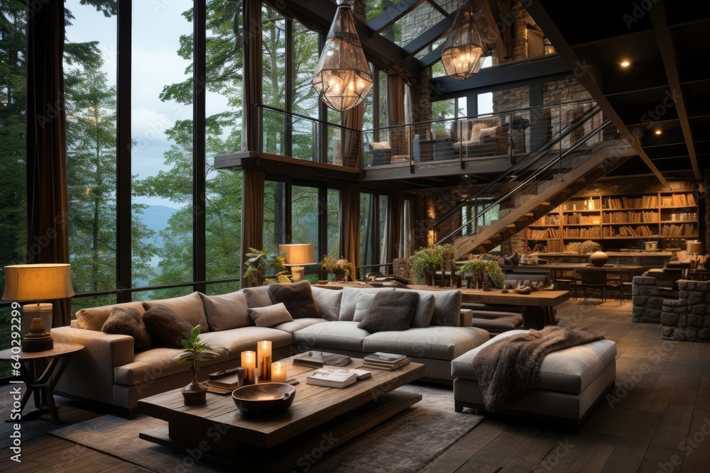 Modern luxury and calming chalet interior