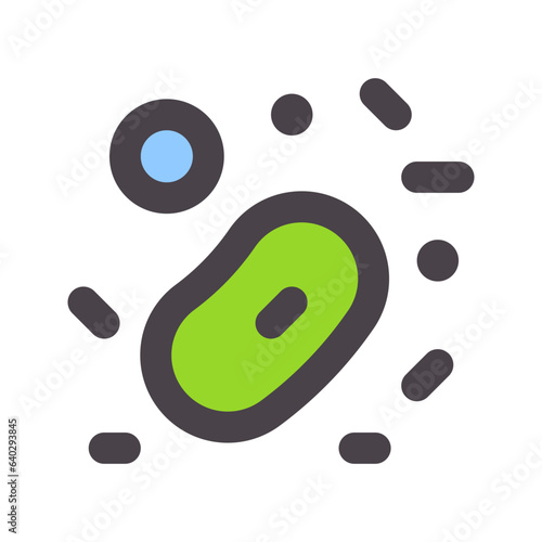 microorganism flat line icon