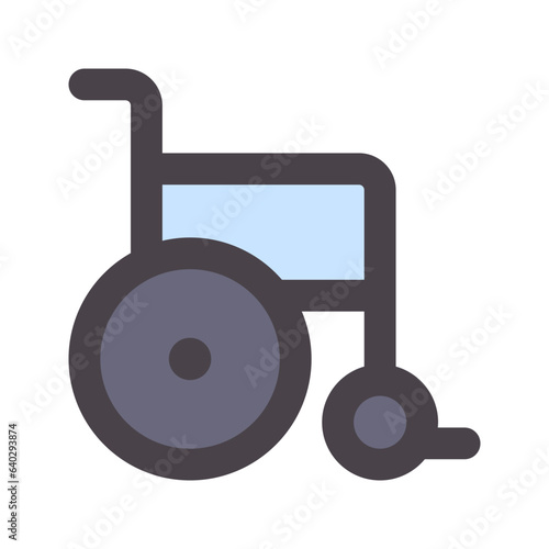 wheelchair flat line icon