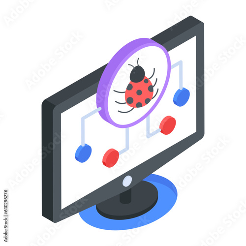 Security and Cybercrimes Isometric Icon photo