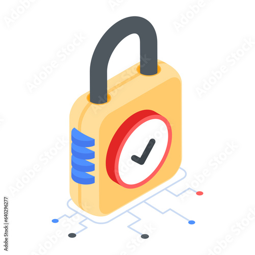 Security and Cybercrimes Isometric Icon photo