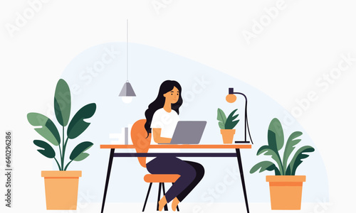woman working on laptop