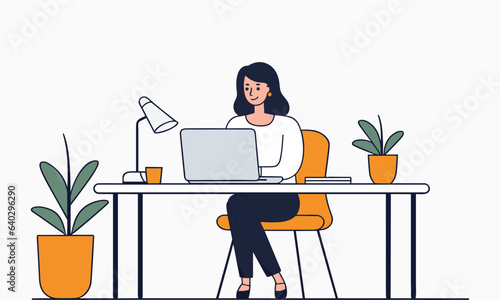 woman working on laptop