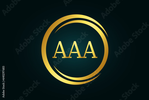 Initial Letter aaa Linked Logo for business and company identity. Modern Letter aaa Logo Vector Template with modern trendy golden logo
