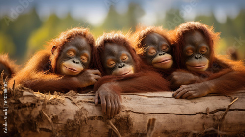 Orangutan cubs close up © Veniamin Kraskov