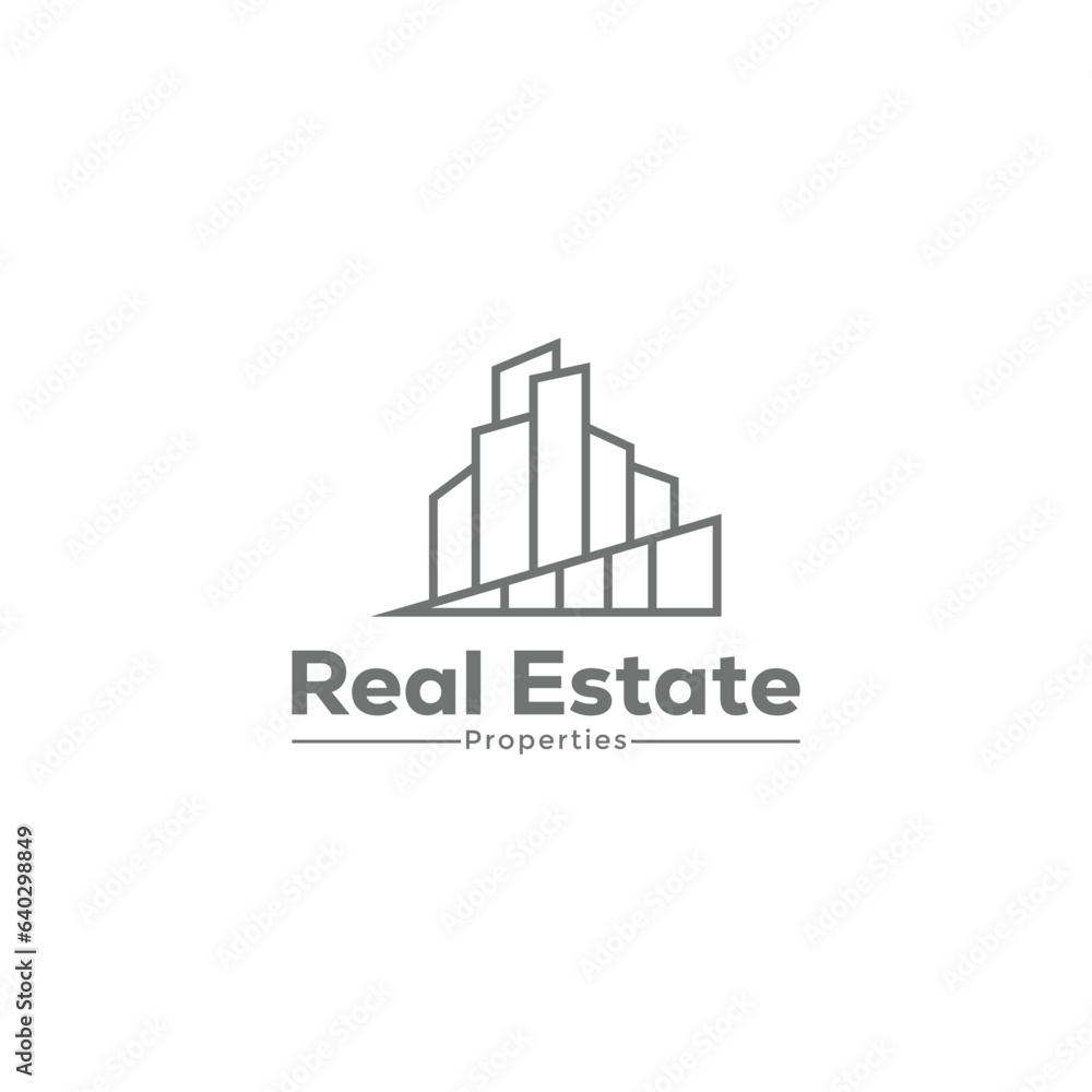 real state logo design building icon vector template