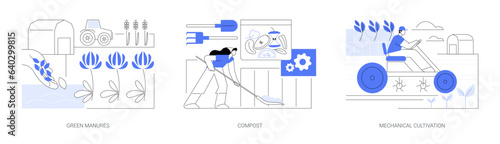 Organic farming methods isolated cartoon vector illustrations se