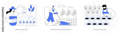 Weed management isolated cartoon vector illustrations se
