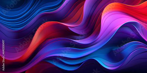 Abstract background with wave colored shapes. Generative AI