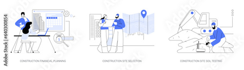 Building planning abstract concept vector illustrations.