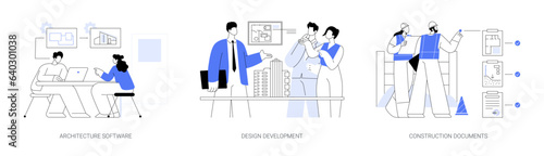 Architectural engineering abstract concept vector illustrations.