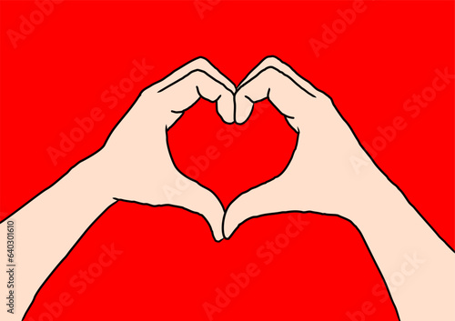 Two hands making heart sign   vector illustration