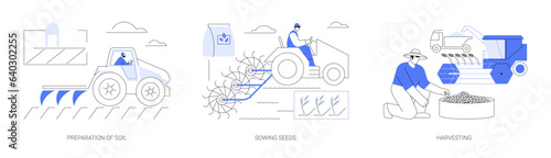 Cultivation of crops abstract concept vector illustrations.