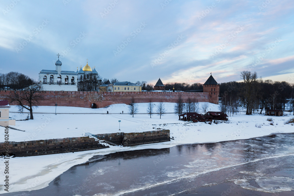 Panoramic view of Volkhov river and Kremlin, Novgorod The Great