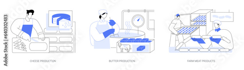 Organic farm foods abstract concept vector illustrations.