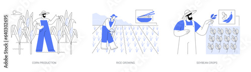 Refining agricultural products abstract concept vector illustrations.