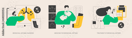 Respiratory illness abstract concept vector illustrations.
