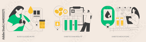 Diabetes mellitus abstract concept vector illustrations.