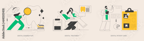 Dental care service abstract concept vector illustrations.