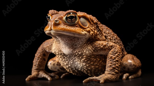 An image of a toad delicately set against a black background.