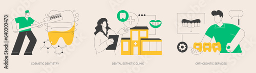 Smile treatment abstract concept vector illustrations.