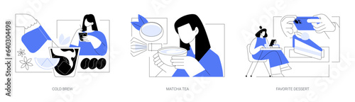 In a coffee shop isolated cartoon vector illustrations se