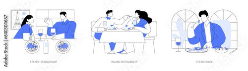 Dinner out isolated cartoon vector illustrations se