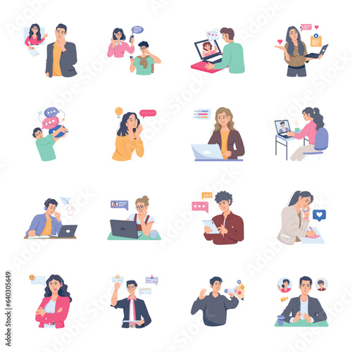 Collection of Communication Flat Illustrations