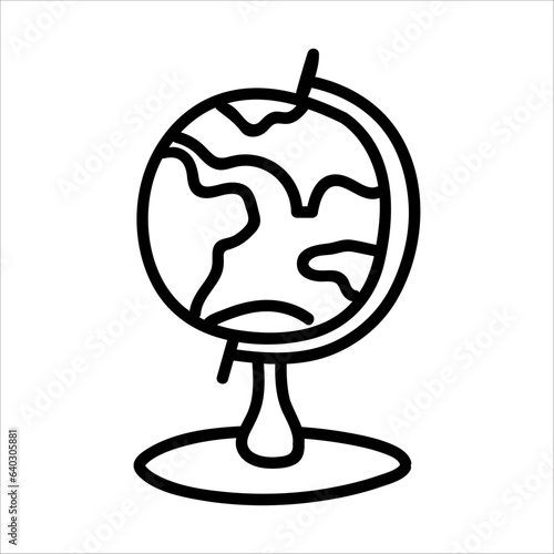 School globe vector doodle hand drawn illustration isolated on white